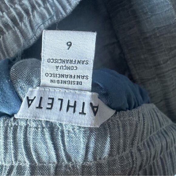 Athleta 6 Retreat Wide Leg Linen Pant in Chambray Blue - Picture 9 of 10